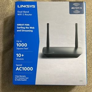 Linksys dual band Wi-Fi 5 router new